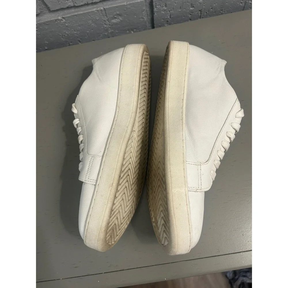Hush Puppies White Leather Sneakers Womens Size 8.5 Bounce Lace Up HPW10668